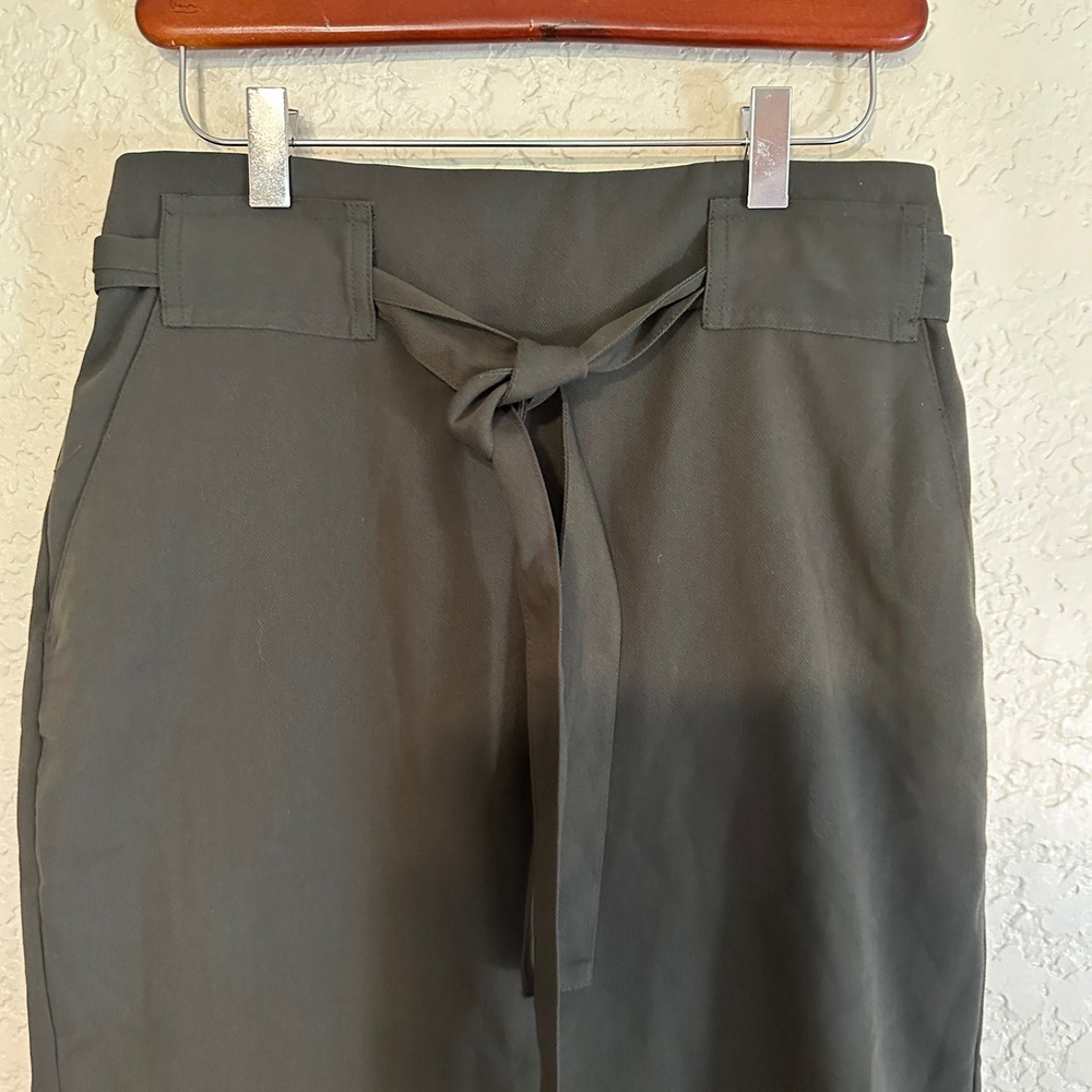 Banana Republic‎ 4Petite Olive Green Tie Waist Pencil Skirt Career Business - Picture 5 of 12